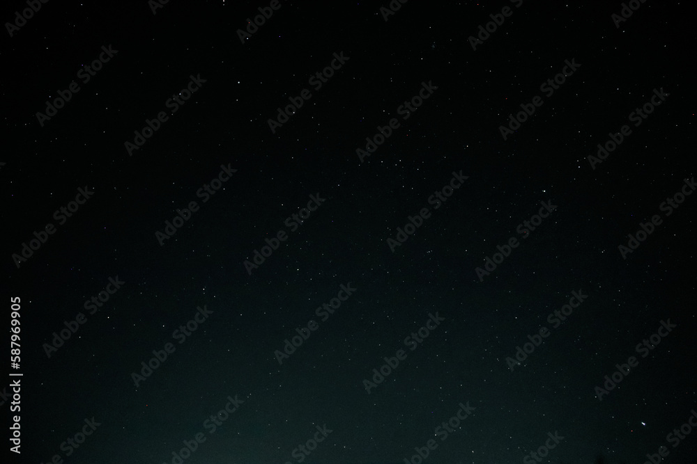 Night starry sky, dark blue space background with stars.