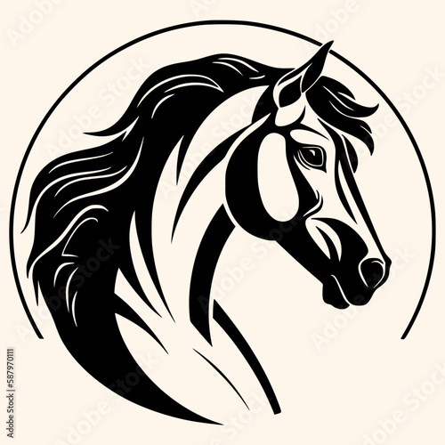 Horse vector for logo or icon,clip art, drawing Elegant minimalist style,abstract style Illustration