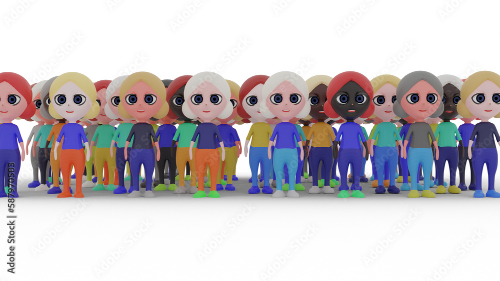 Fototapeta premium group of 3d people