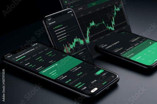 trading platforms, such as Robinhood or TD Ameritrade Generative AI photo