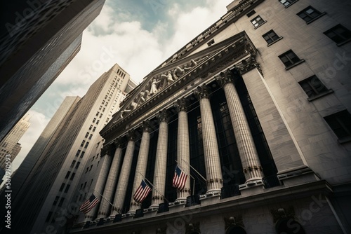 Pictures of financial institutions, such as the New York Stock Exchange or the Federal Reserve Generative AI photo