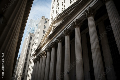 Pictures of financial institutions, such as the New York Stock Exchange or the Federal Reserve Generative AI