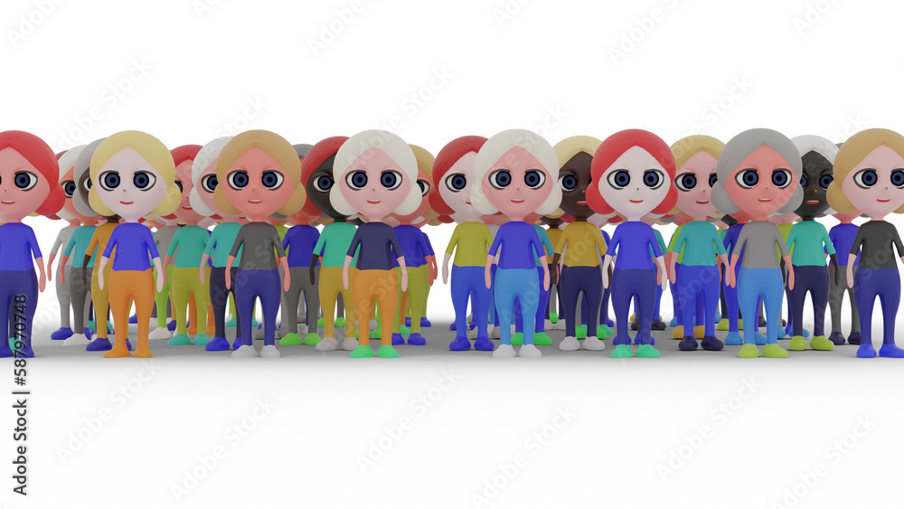 Fototapeta premium group of 3d people
