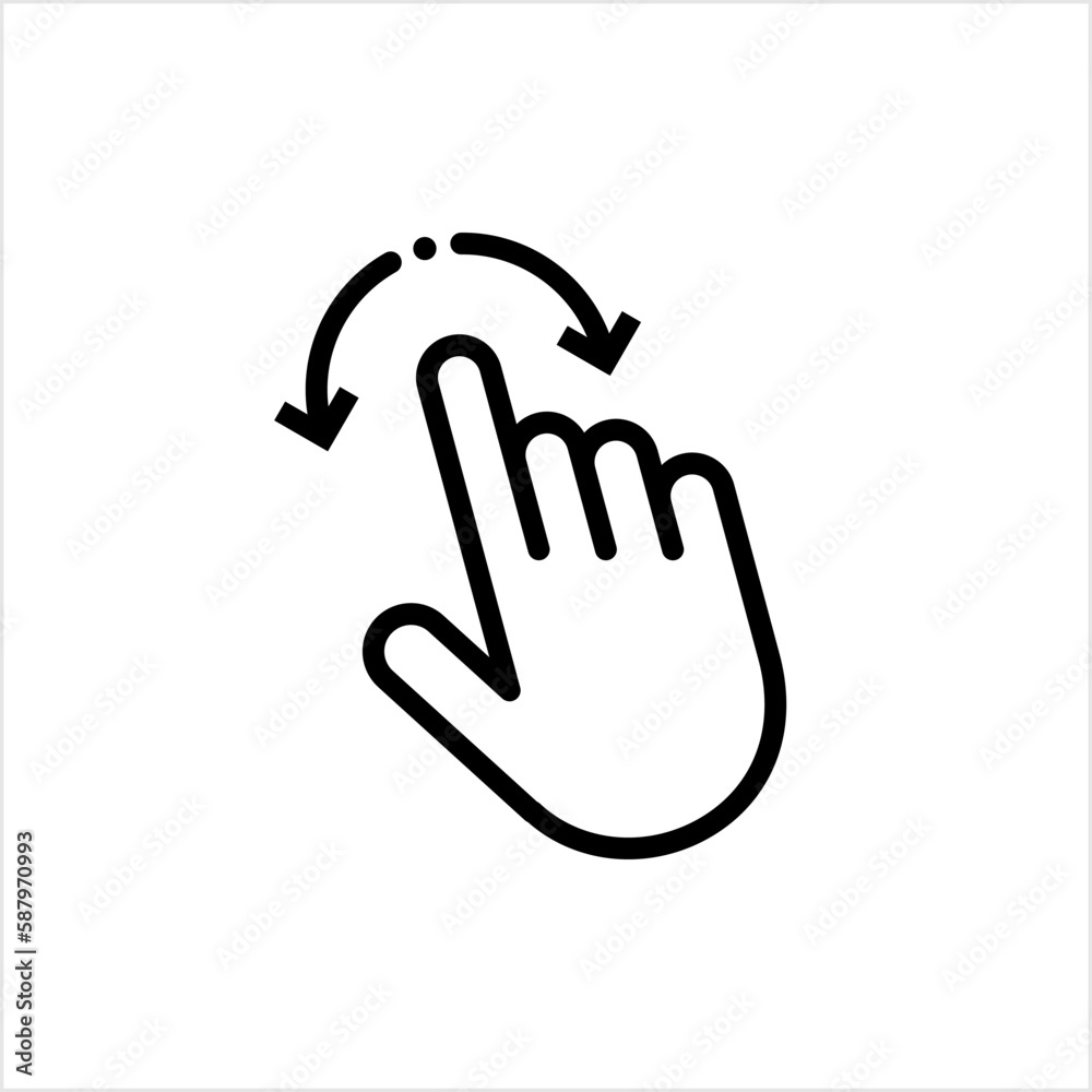 Hand Gesture Icon, Finger Touch Move Hand Gesture Icon, Finger Touch Move