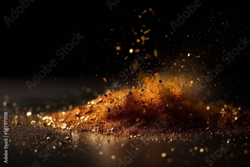 A mesmerizing illustration of glittering dust and particles, evoking the magic and mystery of the cosmos. Ai generated.