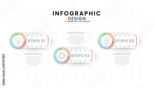 Infographic template for business. Circle concept with 3 step.