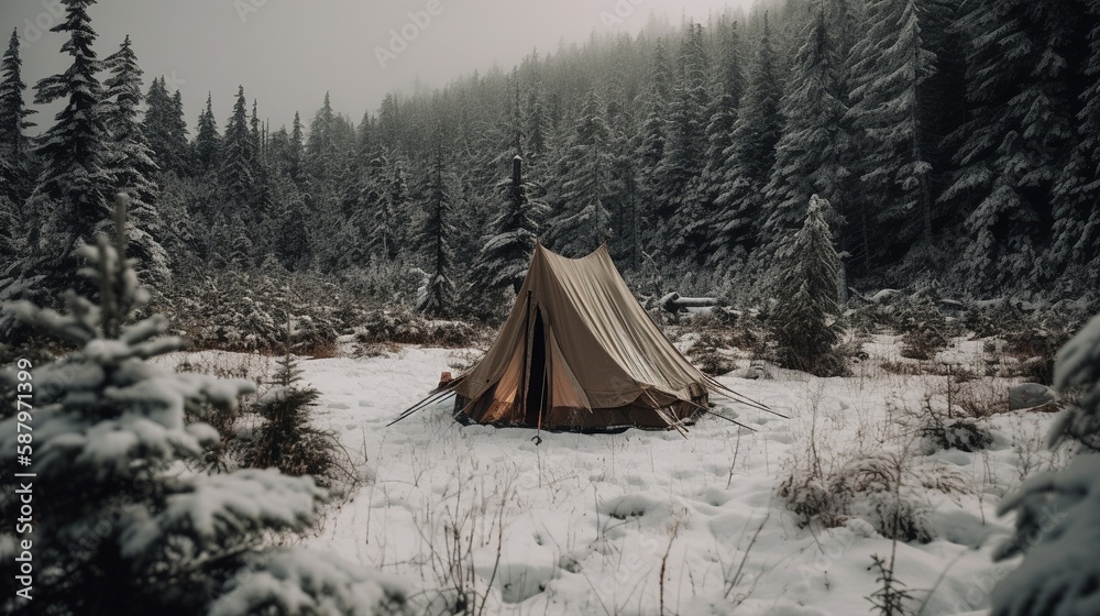AI Escape to a world of wonder and tranquility with our high-quality camping gear, as you immerse yourself in the breathtaking beauty of dreamlike landscapes under a starry sky