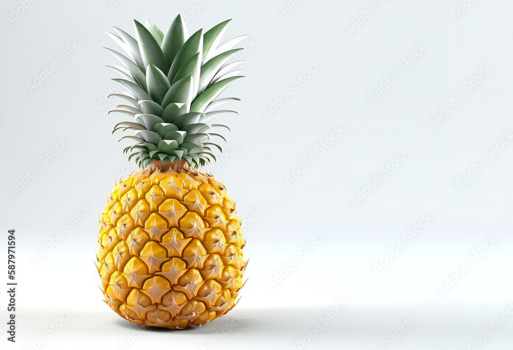 pineapple on white background,ai generated pineapple on white background,ai generated