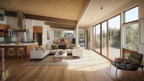 Living room interior, Generative AI © AIExplosion