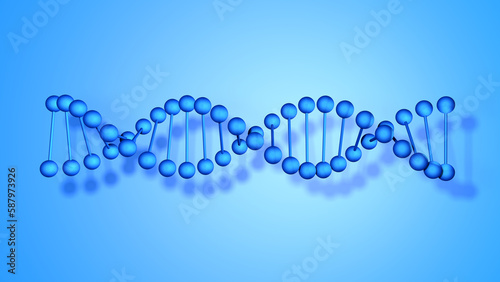 A DNA molecule on a blue background
