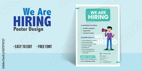 Job hiring flyer poster Recruitment poster Recruitment Flyer Design We Are Hiring Modern Flyer Layout