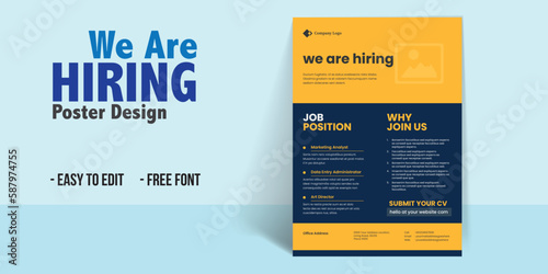 We are Hiring job Flyer Job hiring flyer poster Job advertisement flyer Hiring Flyer Poster