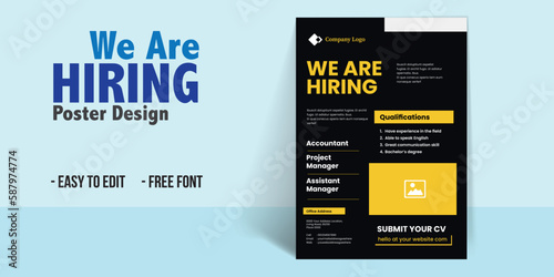Job hiring flyer poster  Job Vacancy Flyer Template We are Hiring job Flyer
