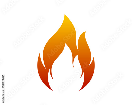 Simple fire flames logo design