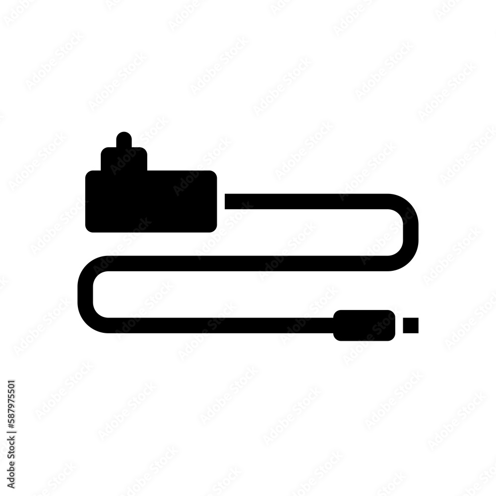 DC adapter GSM module icon in glyph style on white background DC adapter GSM module icon in glyph style on white background
