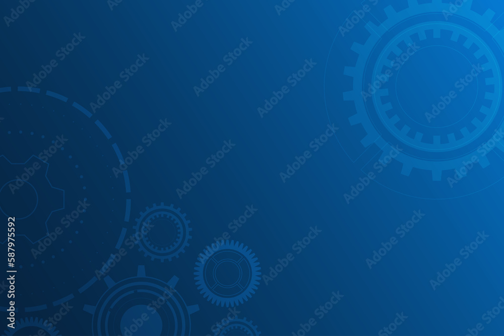 Engineering technology background with dark blue. Gear icon template with blank space for design. Engineering technology background with dark blue. Gear icon template with blank space for design.