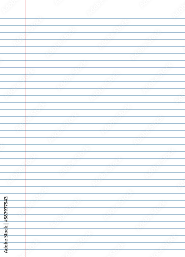 Fototapeta premium Notebook paper background. Lined notebook paper