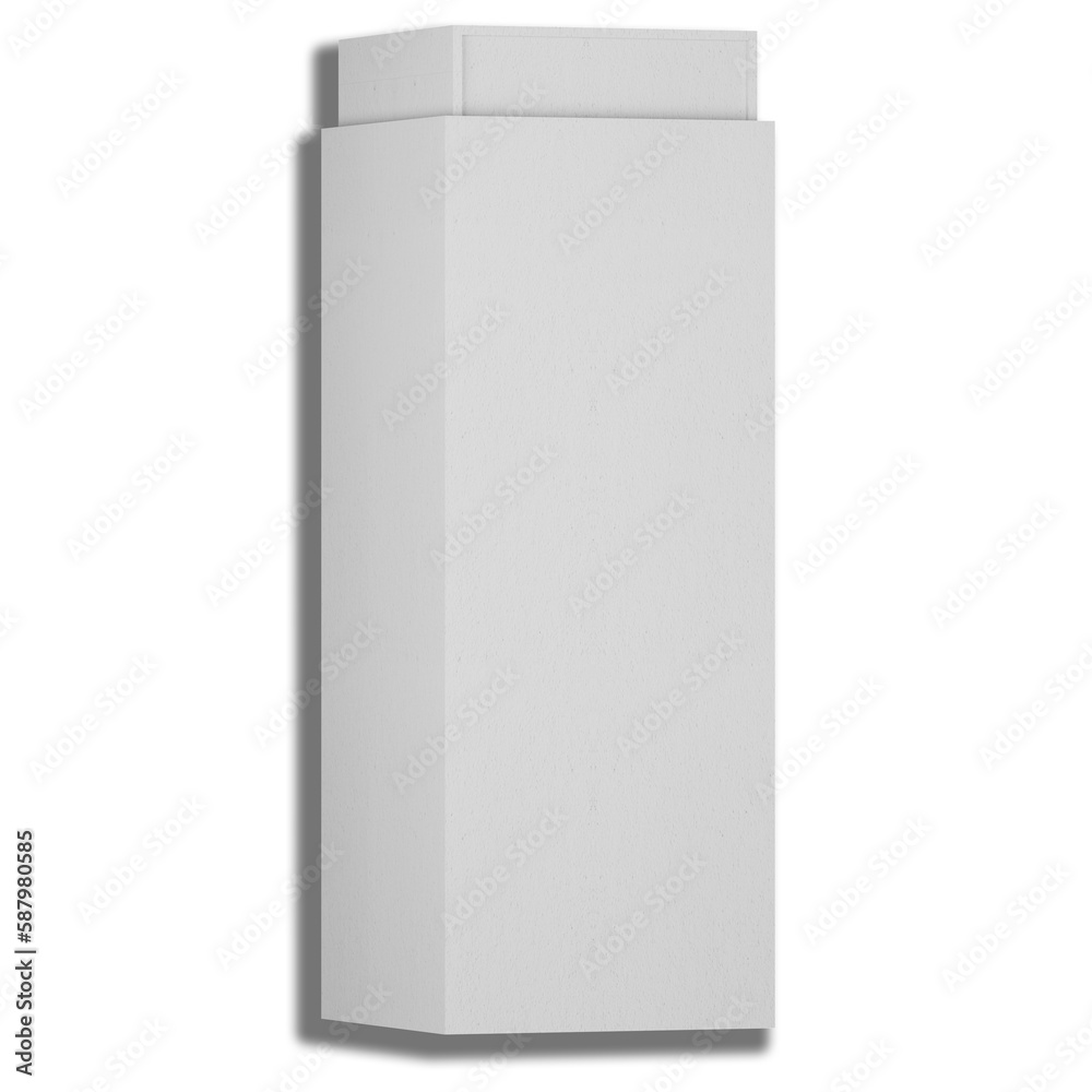 White opened and closed square folding gift box mock up on white background White opened and closed square folding gift box mock up on white background