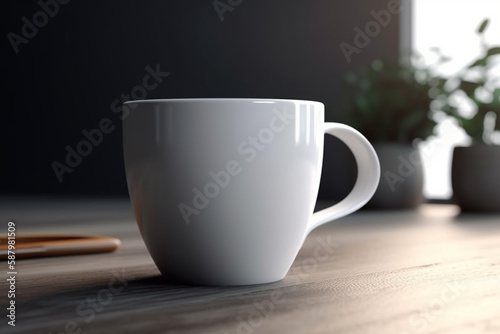 3d realistic white mug mockup Generative AI