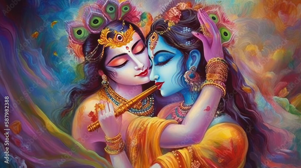 Lord Radha Krishna are known for their divine love and devotion towards
