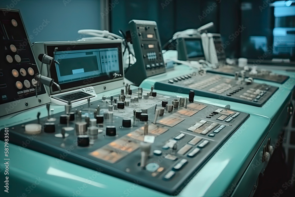 Modern equipment in operating room. Medical devices for neurosurgery. Modern equipment in operating room. Medical devices for neurosurgery.