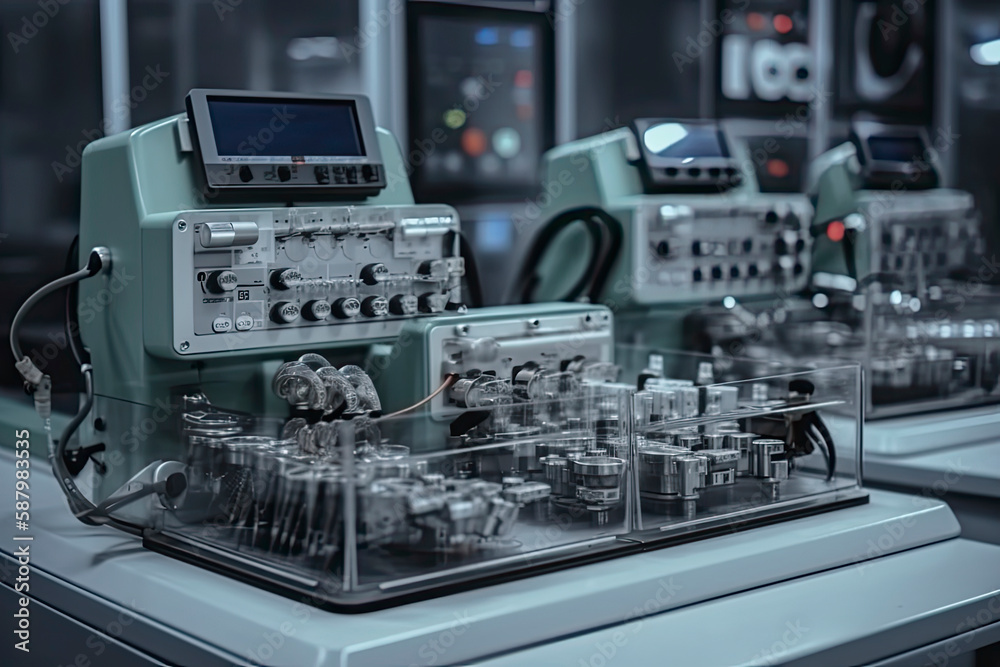 Modern equipment in operating room. Medical devices for neurosurgery. Modern equipment in operating room. Medical devices for neurosurgery.
