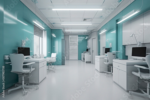 Modern medical clinic. 3D rendering
