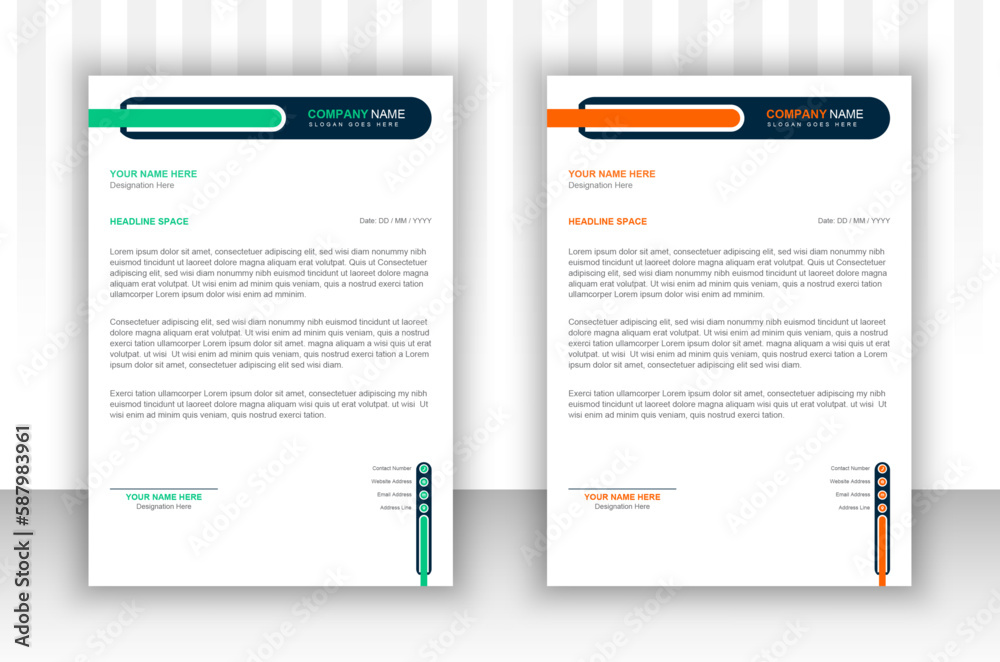Elegant and modern business letterhead in abstract design Elegant and modern business letterhead in abstract design