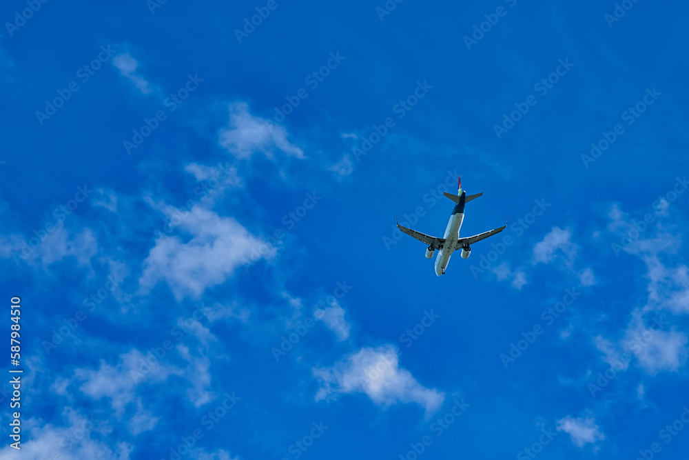 Mahe Seychelles 4.04.2023 Air Seychelles flight landing, flight came from south Africa Mahe Seychelles 4.04.2023 Air Seychelles flight landing, flight came from south Africa