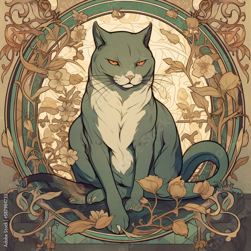 Clip art of cat generative ai, 画像生成ai, 