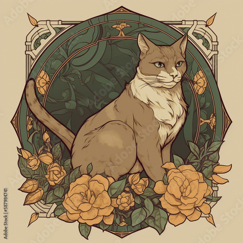 Clip art of cat generative ai, 画像生成ai, 