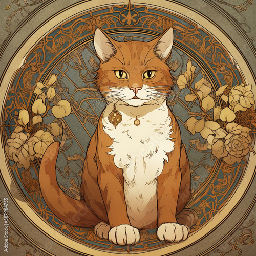 Clip art of cat generative ai, 画像生成ai, 