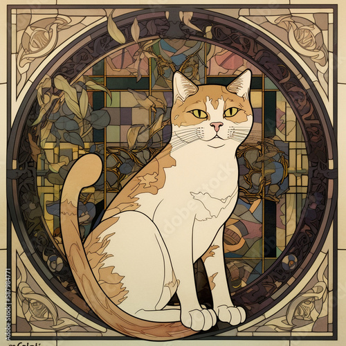 Clip art of cat generative ai, 画像生成ai, 