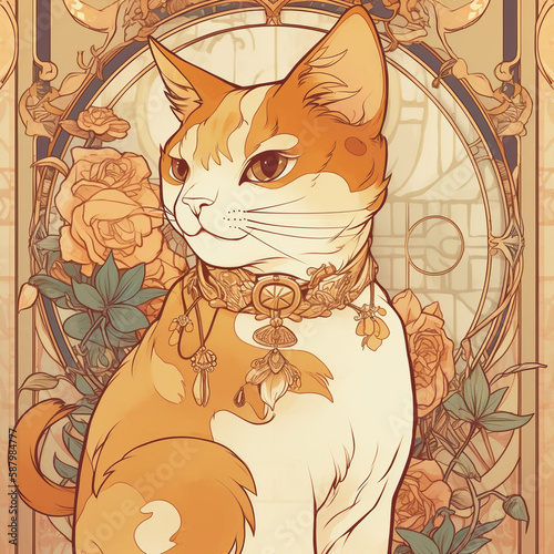 Clip art of cat generative ai, 画像生成ai, 