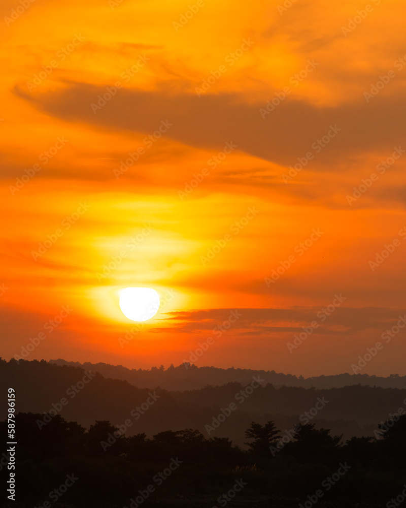 sunset over the mountains