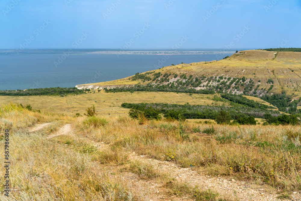 The Great Russian Volga River and its banks. The Great Russian Volga River and its banks.