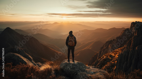 hiker in the mountains