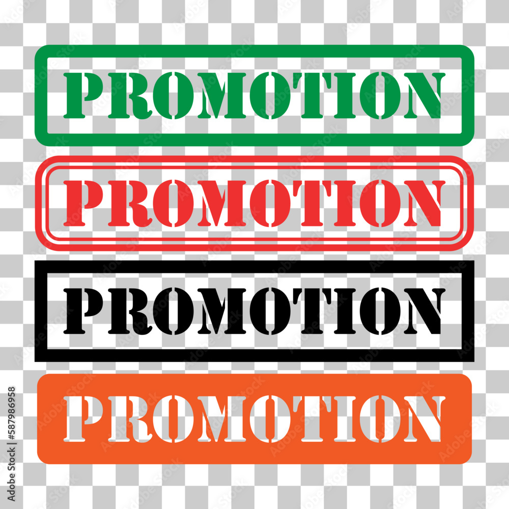 Fototapeta premium Set of Promotion stamp symbol, label sticker sign button, text banner vector illustration