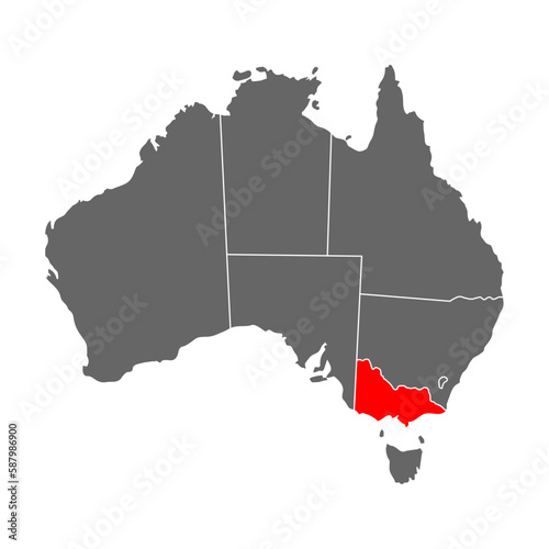 Australia map of Victoria icon, geography blank concept, isolated graphic background vector illustration