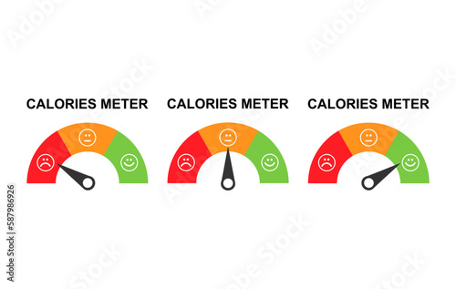 Set of Calories healthy diet icon, nutrition food low sign, kcal zero web vector illustration