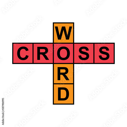 Crossword concept icon, cross word graphic symbol, web flat vector illustration