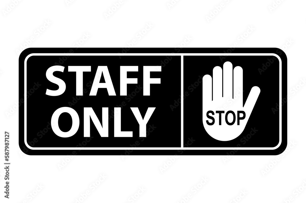 Only staff icon, danger zone symbol, safety entry person sign vector illustration Only staff icon, danger zone symbol, safety entry person sign vector illustration