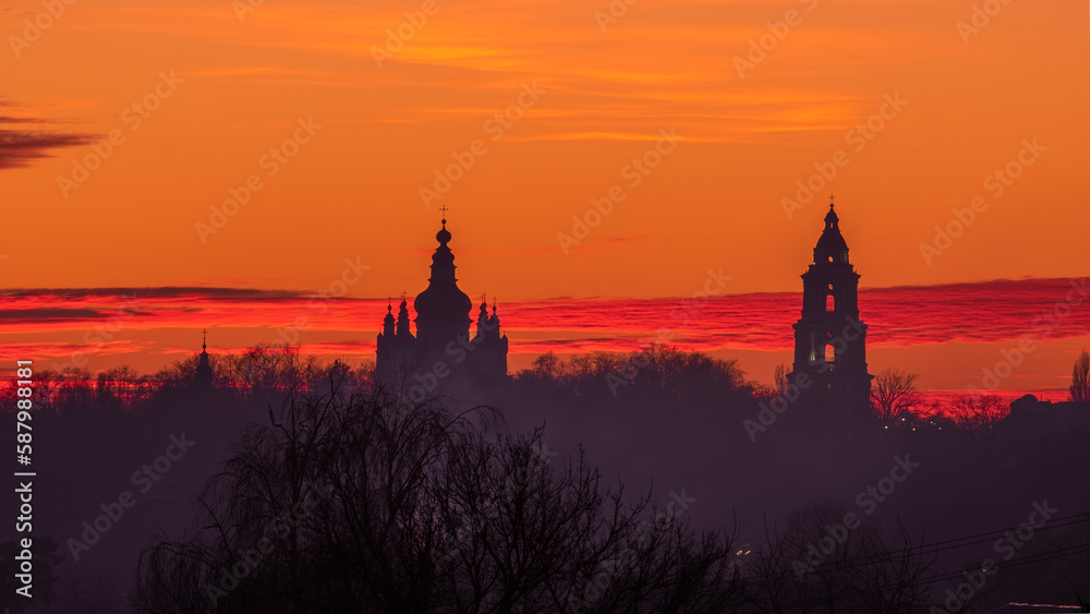 church in sunset