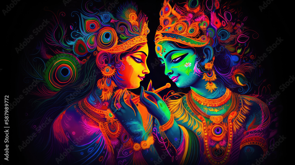Lord Radha Krishna are known for their divine love and devotion towards