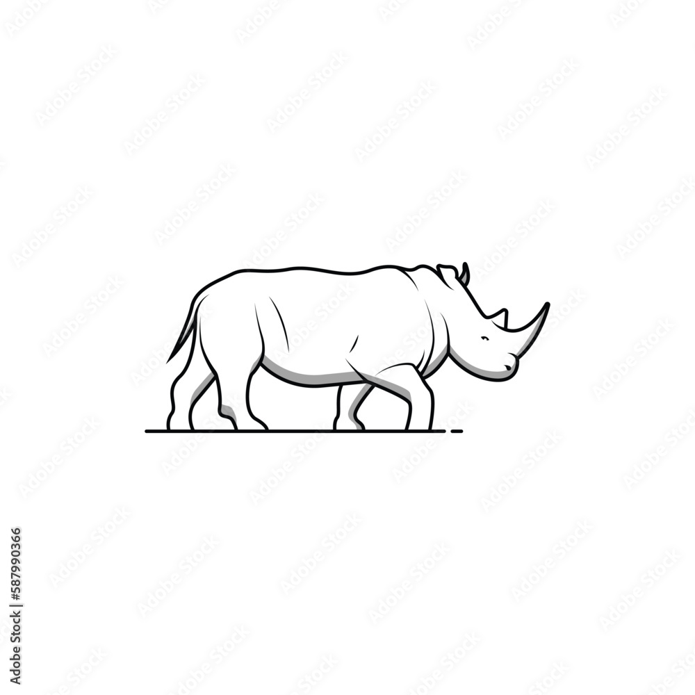 Rhino icon isolated vector graphics Rhino icon isolated vector graphics