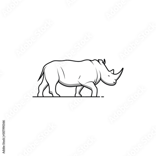 Rhino icon isolated vector graphics