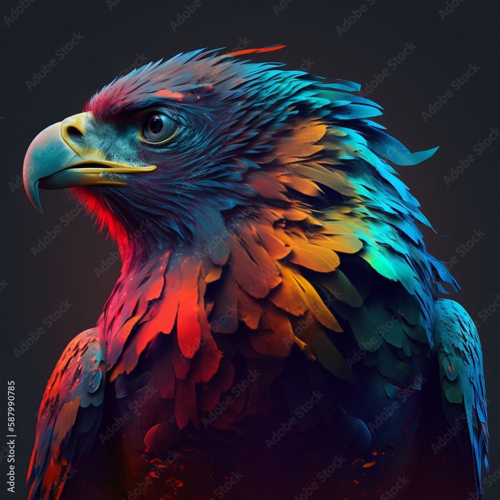Obraz premium colored eagle.