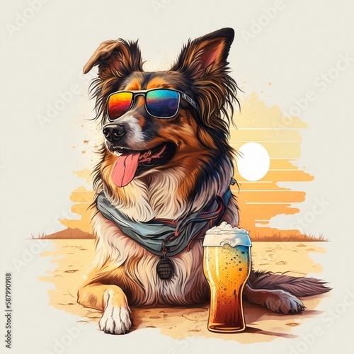 dog with glasses style © red