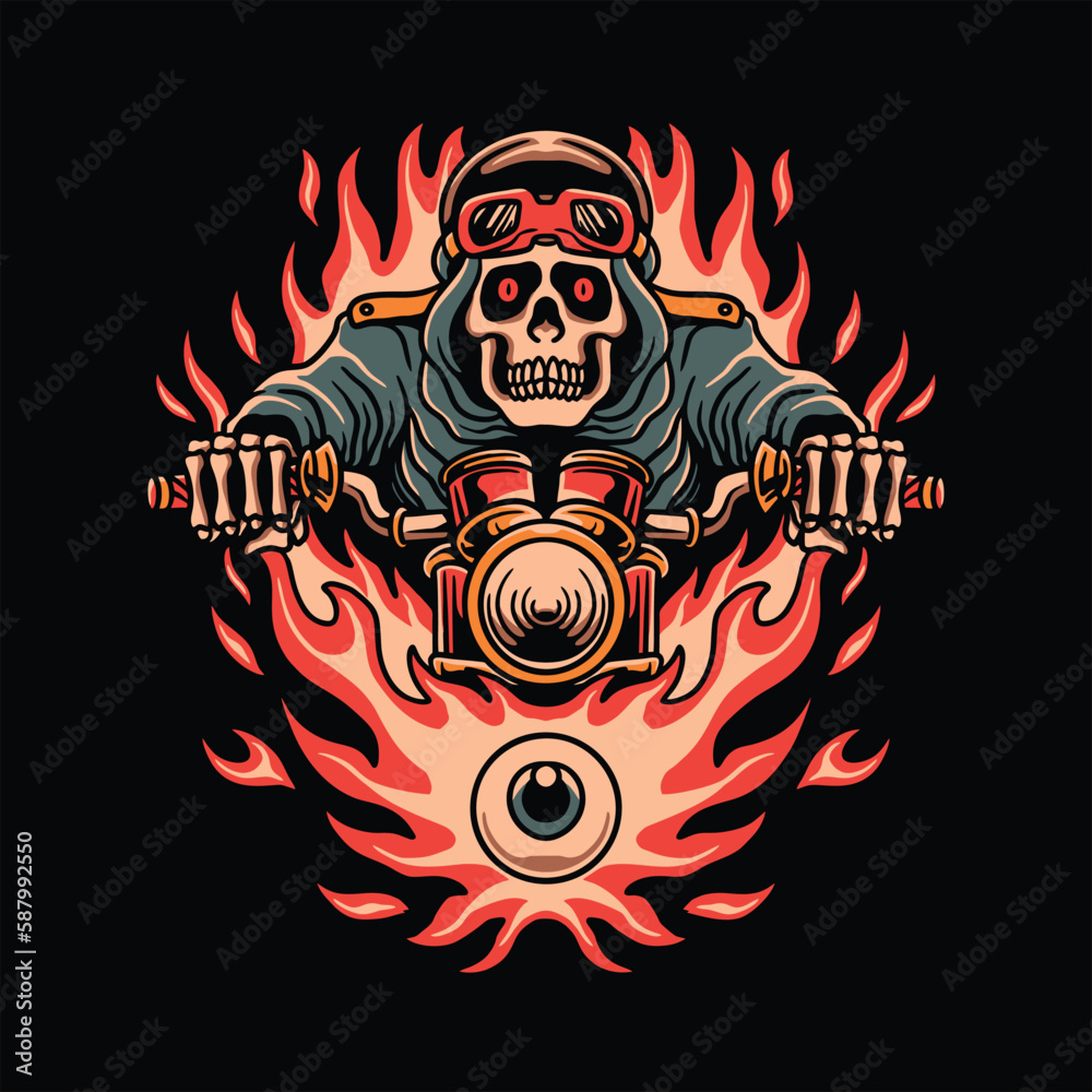 evil biker tattoo vector design evil biker tattoo vector design