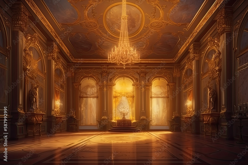 fantasy-anime-Environment 1 _ Throne room by muwaw by ArtOfDreams